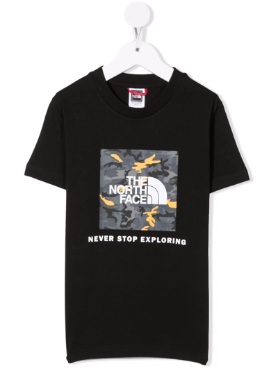 The North Face Kids' Logo-print Short-sleeved T-shirt In Black