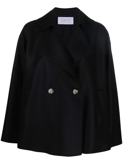 Harris Wharf London Notched-lapel Double-breasted Jacket In Black