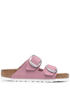 Birkenstock Arizona Big Buckle Nubuck Sandals In Pink