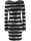 PHILIPP PLEIN CRYSTAL-STRIPES FITTED MINI DRESS