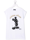 Monnalisa Mickey-print T-shirt In White