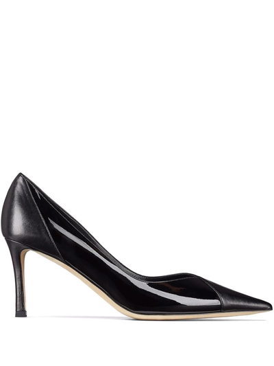 Jimmy Choo Cass 75mm Panelled Pumps In Black