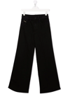 Diesel Teen Wide-leg Cotton Jeans In Black