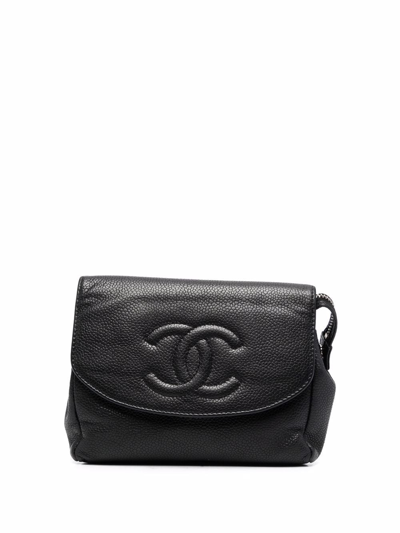 Pre-owned Chanel 2008-2009 Interlocking Cc Clutch Bag In Black
