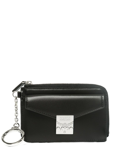 Mcm Tracy Zip Card Case In Spanish Leather In Black