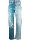 DOUBLET RIPPED-DETAIL DENIM JEANS