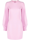 Dolce & Gabbana Long-sleeve Dart-detail Dress In Purple