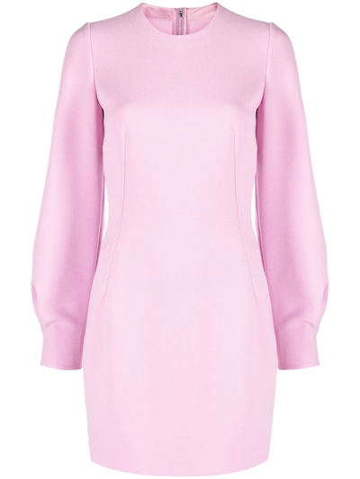 Dolce & Gabbana Long-sleeve Dart-detail Dress In Purple