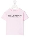 Philosophy Di Lorenzo Serafini Kids' Pink T-shirt For Girl With Black Logo