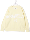 Mm6 Maison Margiela Teen Logo Print Sweatshirt In Yellow