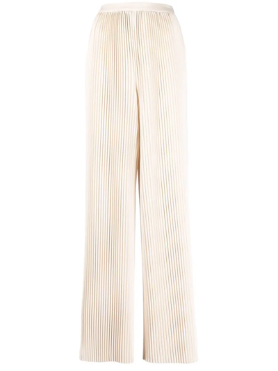 Fabiana Filippi Plissé-detail Straight Trousers In Neutrals