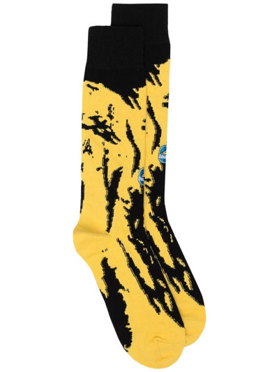 Doublet Banana-print Knit Socks In Yellow