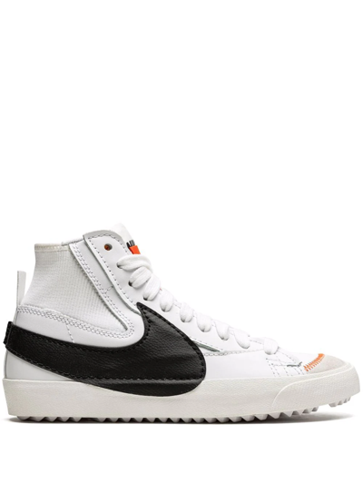 Nike White Blazer Mid '77 Jumbo Sneakers In White/black/sail