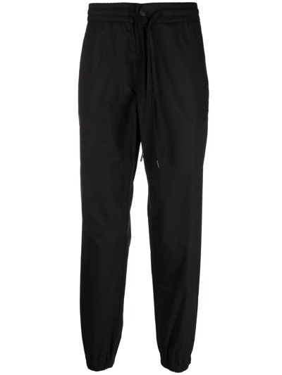 Versace Jeans Couture Logo-patch Straight-leg Trousers In Black