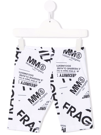 Mm6 Maison Margiela Teen Logo-print Cycling Shorts In White