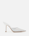 Paris Texas 95mm Hollywood Crystal-embellished Mules In Silver