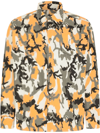 Dolce & Gabbana Multicolor Camouflage Cotton Denim Collared Jacket In Black