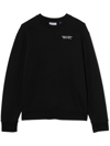 Marcelo Burlon County Of Milan Kids Black Cross Print Logo Sweatshirt In Black