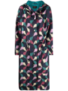 Isabel Marant Étoile Munao Pattern-print Long Coat In Blue