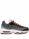 Nike Men's Air Max 95 Running Shoes In Black/aquamarine-turf Orange In Black