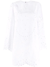 Dolce & Gabbana Eyelet Long-sleeve Cotton Mini Dress In White