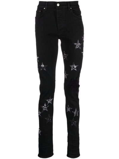 Amiri Star-patch Skinny Jeans In Black