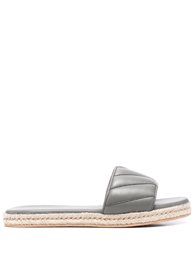 Fabiana Filippi Leather-strap Espadrille Sandals In Grey