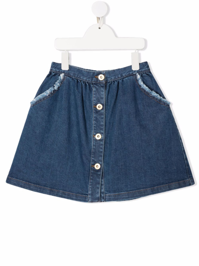 Il Gufo A-line Denim Skirt In Blue