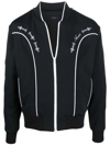 Amiri Western-embroidered Stand-collar Jersey Tracksuit Jacket In Black