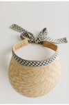 Gigi Pip Wheat Straw Visor In Tan