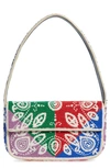 Staud Multicoloured Tommy Beaded Bandana Shoulder Bag In Neutrals