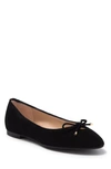 Stuart Weitzman Gabby Leather Ballet Flat In Black