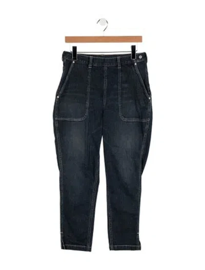 Pre-owned 45r High-rise Straight Leg Jeans In Blue