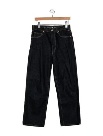 Pre-owned 45r High-rise Wide Leg Jeans In Black