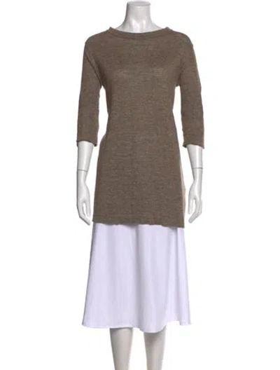 Pre-owned 45r Linen Crew Neck Sweater In Brown