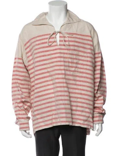 Pre-owned 45r Linen Striped Shirt W/ Tags In Neutral