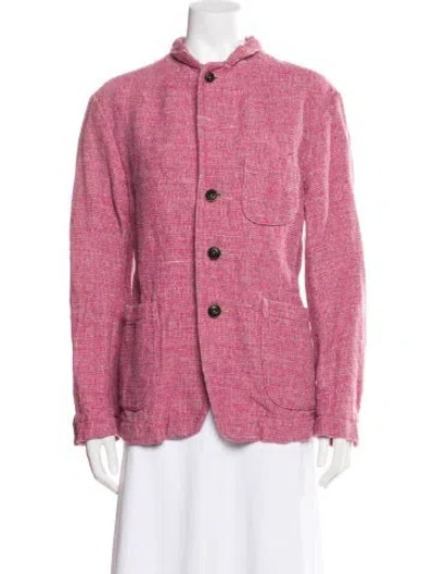 Pre-owned 45r Linen Tweed Pattern Jacket In Pink