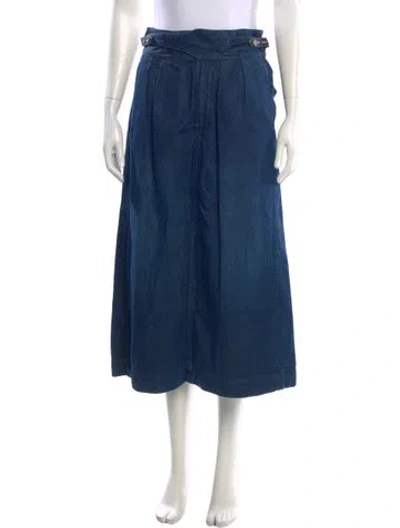 Pre-owned 45r Midi Length Skirt In Blue