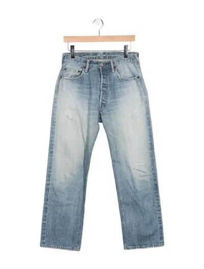 Pre-owned 45r Mid-rise Straight Leg Jeans In Blue