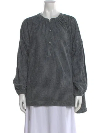 Pre-owned 45r Patterned Long Sleeve Top In Gray