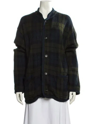Pre-owned 45r Plaid Print Jacket In Black