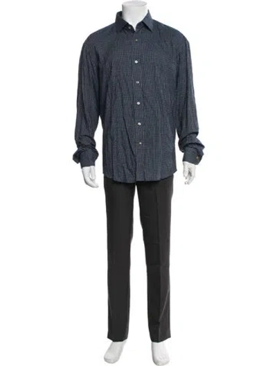 Pre-owned 45r Plaid Print Long Sleeve Shirt In Blue