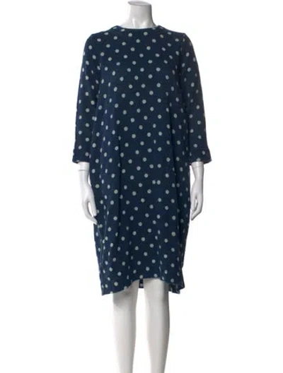 Pre-owned 45r Polka Dot Print Knee-length Dress In Blue