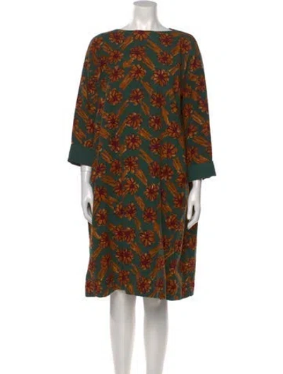 Pre-owned 45r Printed Knee-length Dress In Green