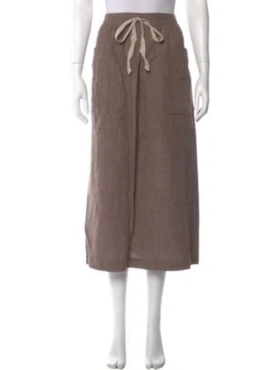 Pre-owned 45r Ruffle Embellishment Midi Length Skirt In Brown