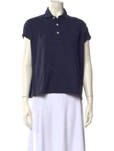 Pre-owned 45r Short Sleeve Polo In Blue
