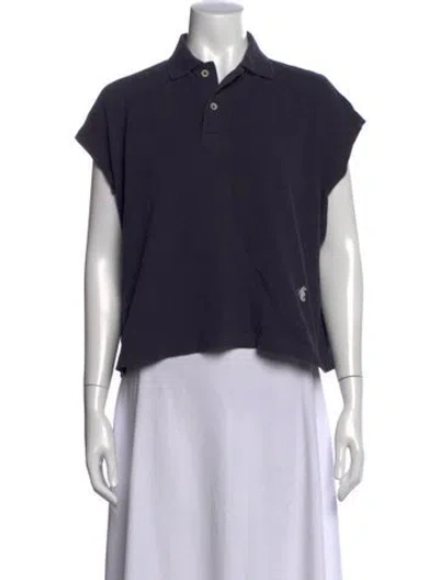 Pre-owned 45r Short Sleeve Polo In Blue