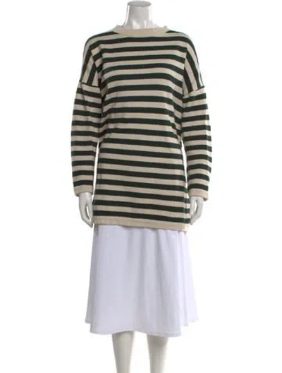 Pre-owned 45r Striped Crew Neck Sweater In Neutral