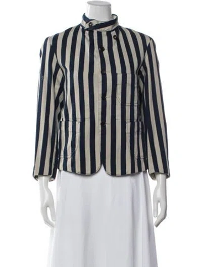 Pre-owned 45r Striped Jacket In Blue