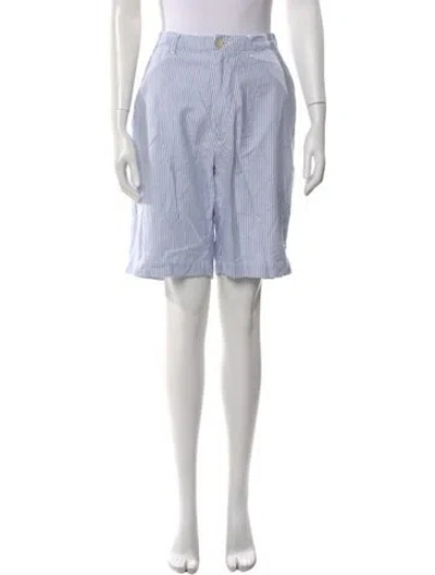 Pre-owned 45r Striped Knee-length Shorts In Blue
